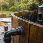 Kit bassin poisson hors sol bois avec liner EPDM sur terrasse