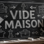 Affiche vide maison dessinée à la craie