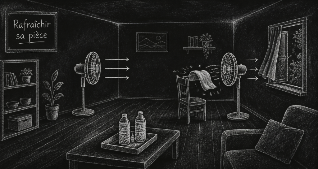 comment rafraîchir une pièce avec un ventilateur illustration astuces