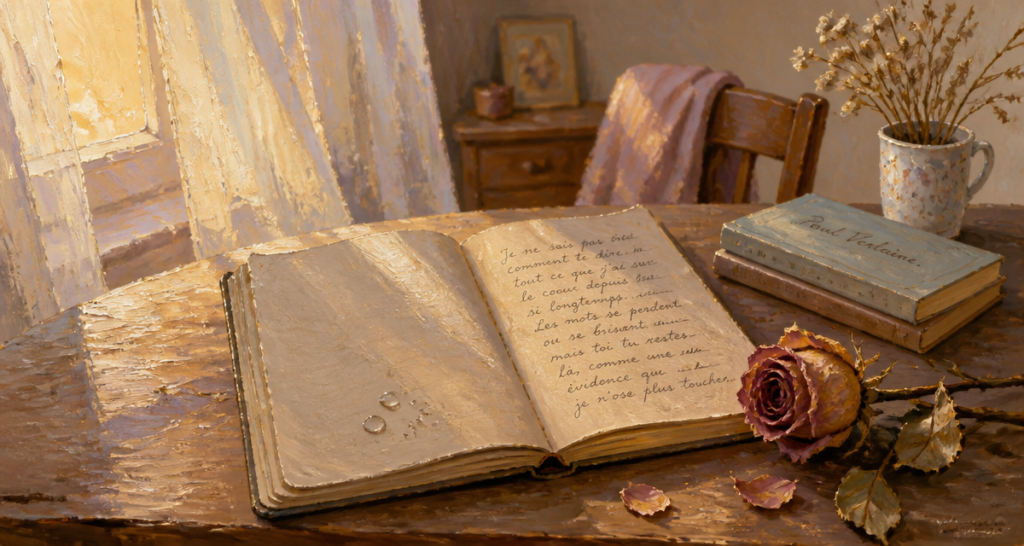poeme deces maman carnet manuscrit rose fanée