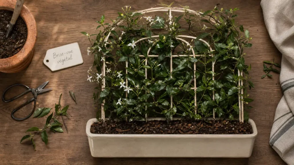 Brise vue plante : grimpante persistante sur treillis pour vis-Ă -vis