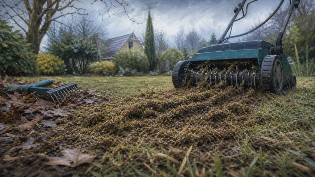 Démousseur ou scarificateur pour mousse en surface et feutre épais de pelouse