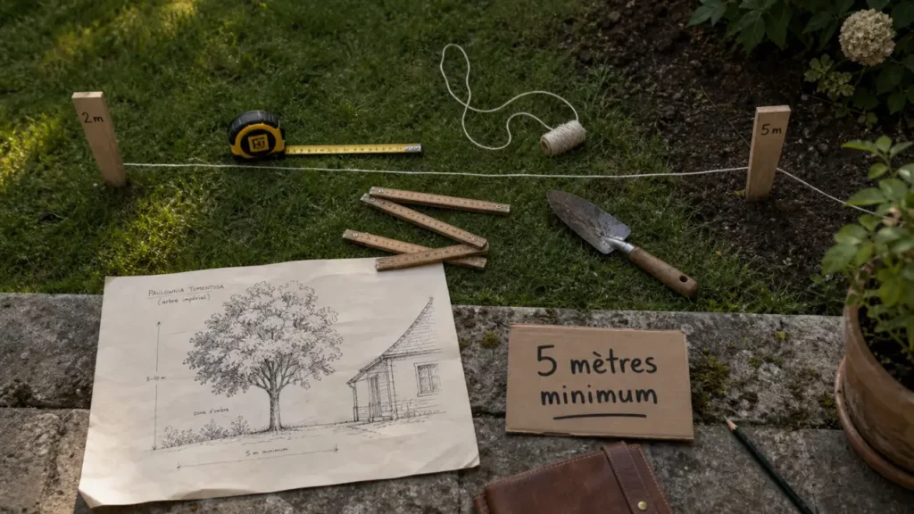 Paulownia distance maison : 5 m minimum, repère au jardin