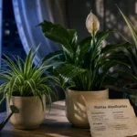 Plantes dépolluantes pour la maison : Chlorophytum, Spathiphyllum, Dracaena en pots