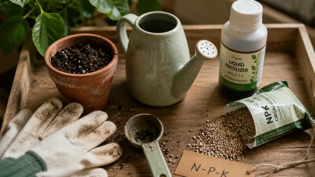 Engrais plantes d intérieur : liquide NPK et granules pour plantes en pot