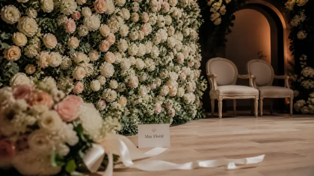 Mur de fleurs artificielles premium, fond photo