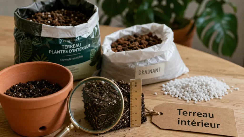 Terreau plantes intérieur drainant et aérant pour plantes d’intérieur en pot avec perlite
