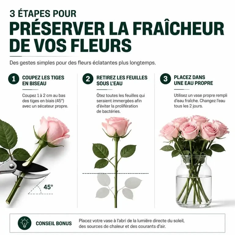 Conseils pour conserver la fraîcheur des fleurs Le Jardin des Fleurs