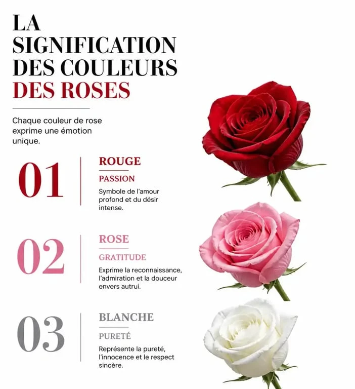 Signification des couleurs des roses pour un bouquet Le Jardin des Fleurs