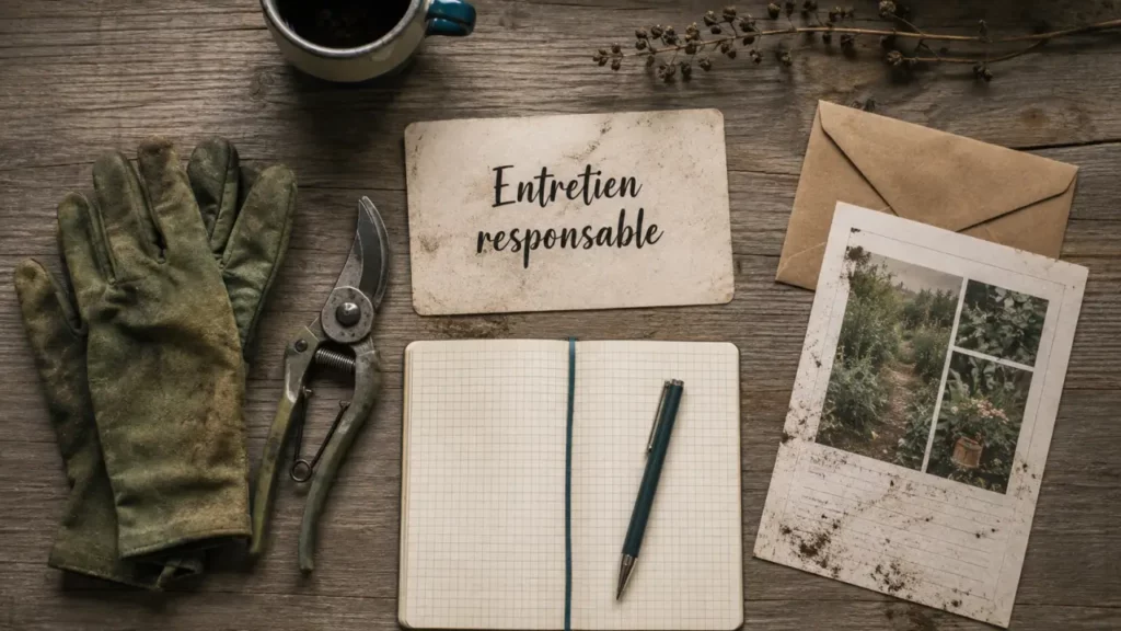 Obligation entretien jardin propriétaire : gants et sécateur pour l’entretien