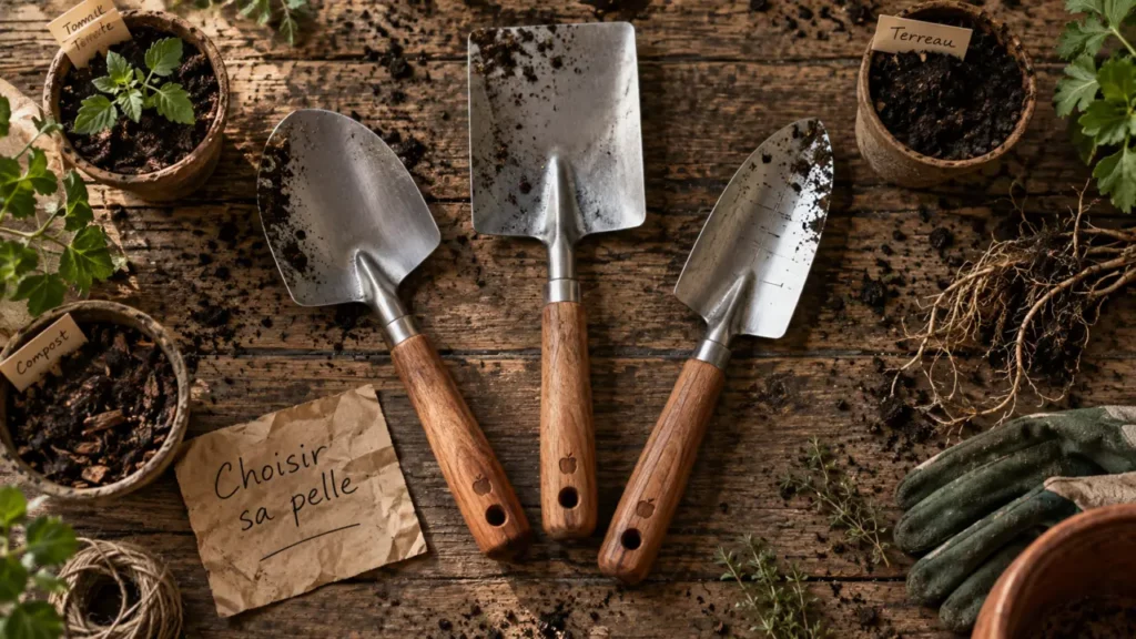 Pelles de jardinage rondes et carrées pour jardin