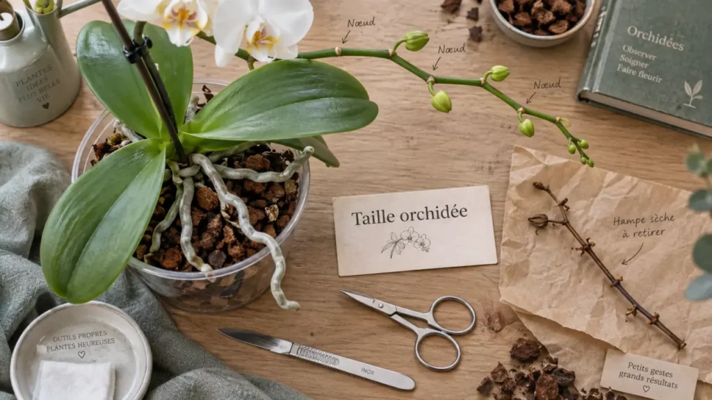 Taille des orchidées : coupes qui bloquent la refloraison, phalaenopsis à tailler
