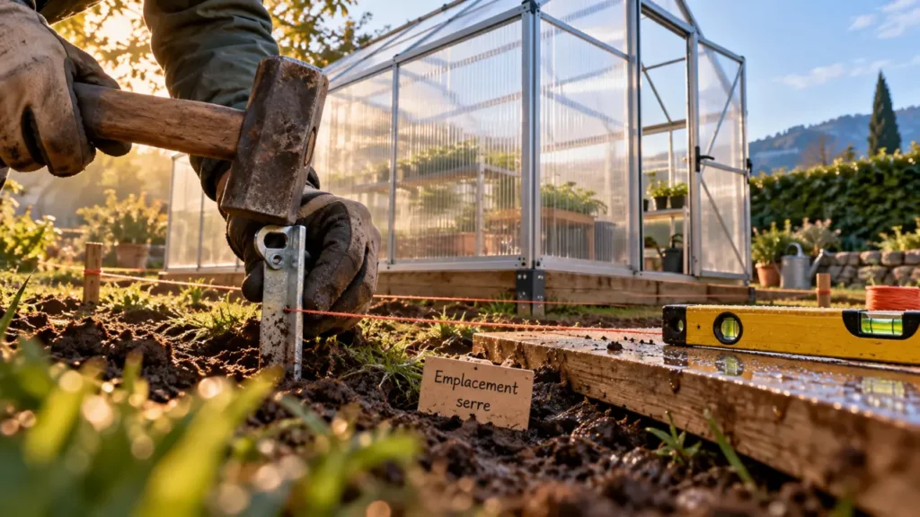 Installer une serre de jardin : emplacement stable et niveau Ă bulle